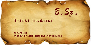 Briski Szabina névjegykártya
