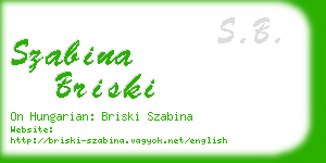 szabina briski business card